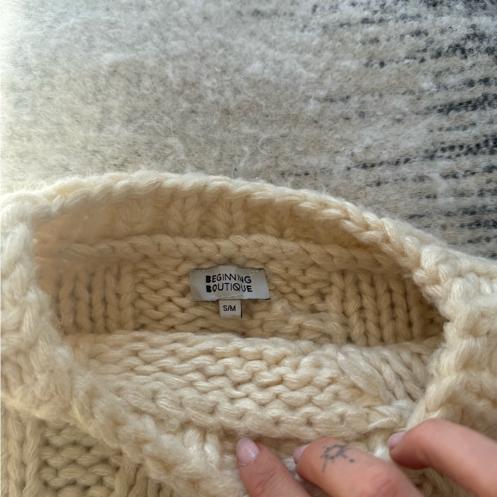 Beginning Boutique Cream Sweater